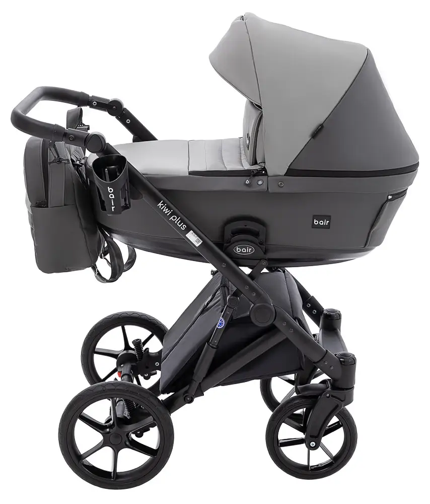 Коляска 2 в 1 Bair Kiwi Plus ECO BKP-21/15 серый/графит